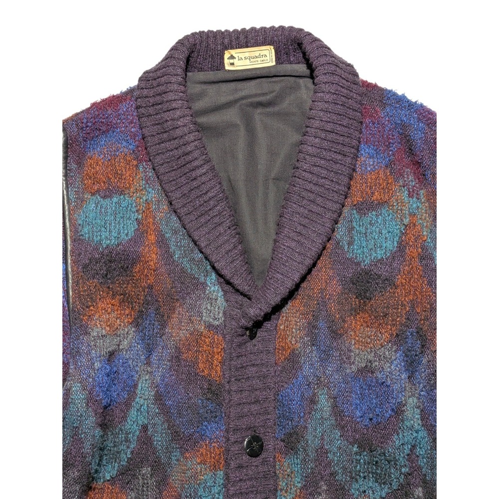 Vintage La Squadra Monte Carlo Mohair Cardigan Jacket Italy Abstract Knit... - Picture 3 of 16
